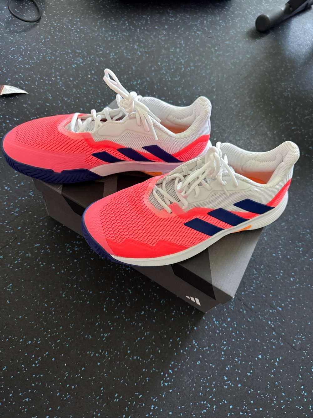 adidas Neon Pink and Navy pickleball shoes